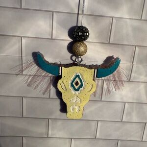 Colorful Bull Skull freshie